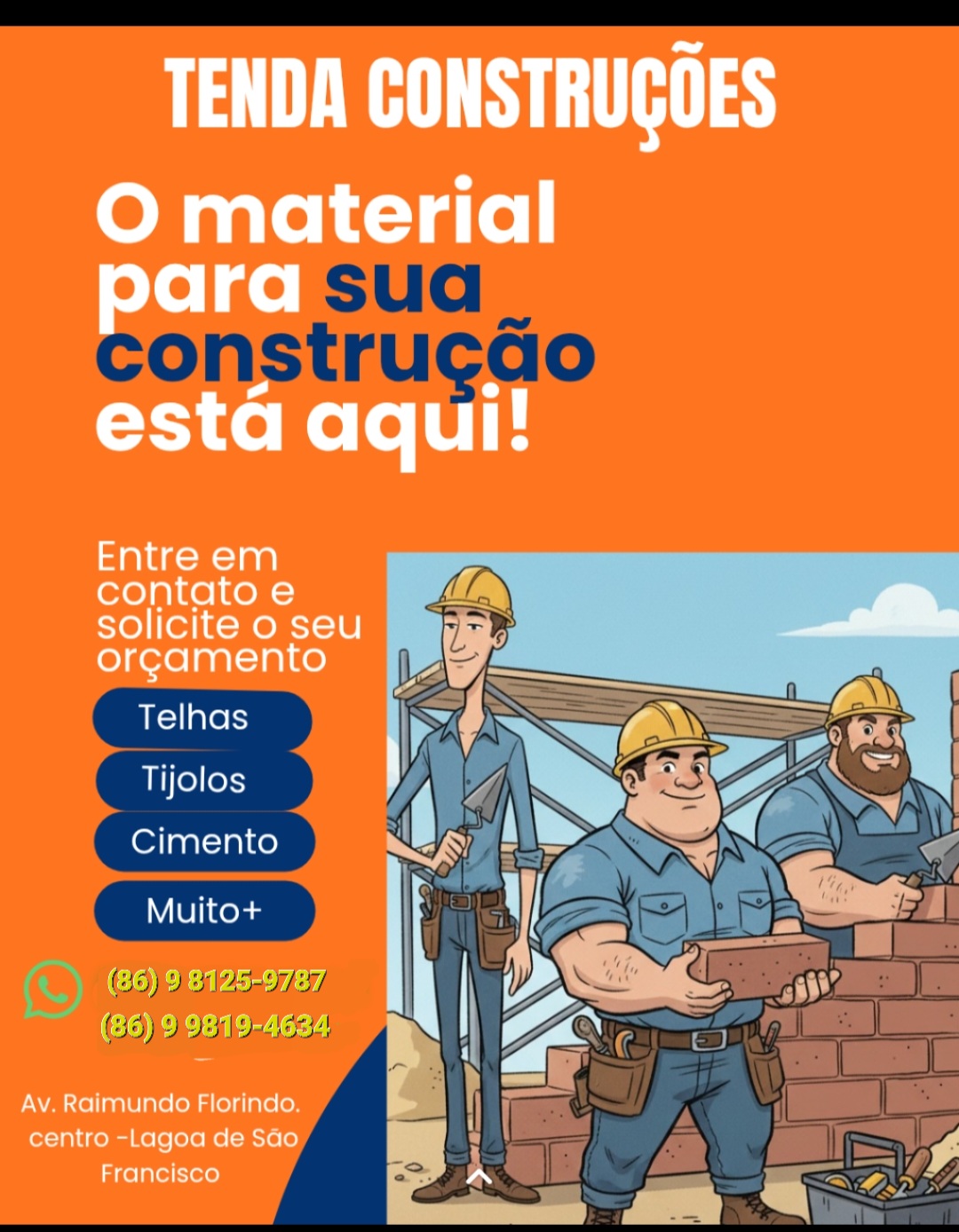 Tenda construções-Lagoa de São Francisco _PI