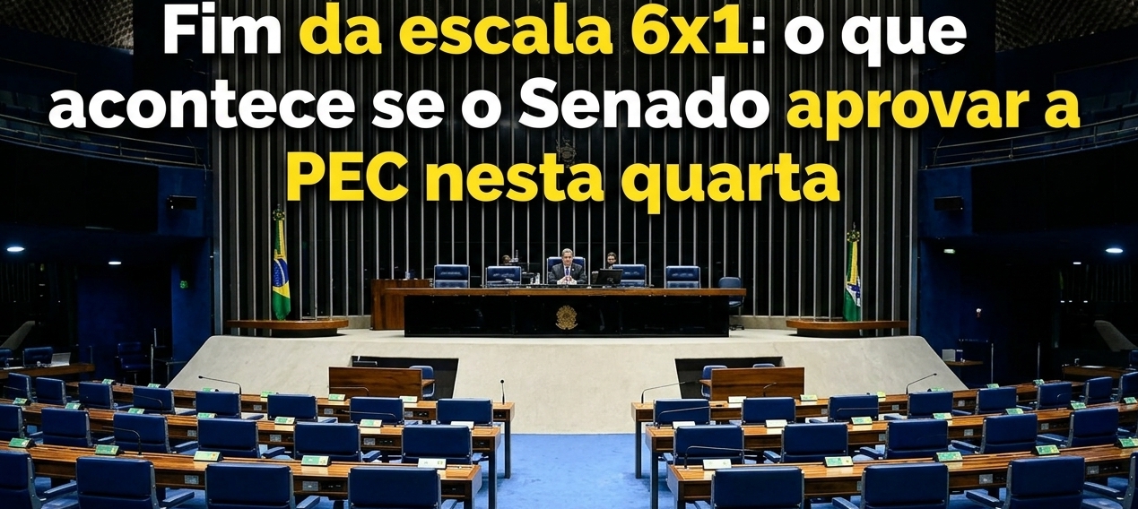 Fim da escala 6x1: o que acontece se o Senado aprovar a PEC nesta quarta