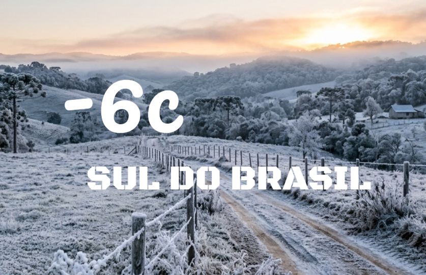 Após neve, Sul amanhece com geada e frio de até -6°C