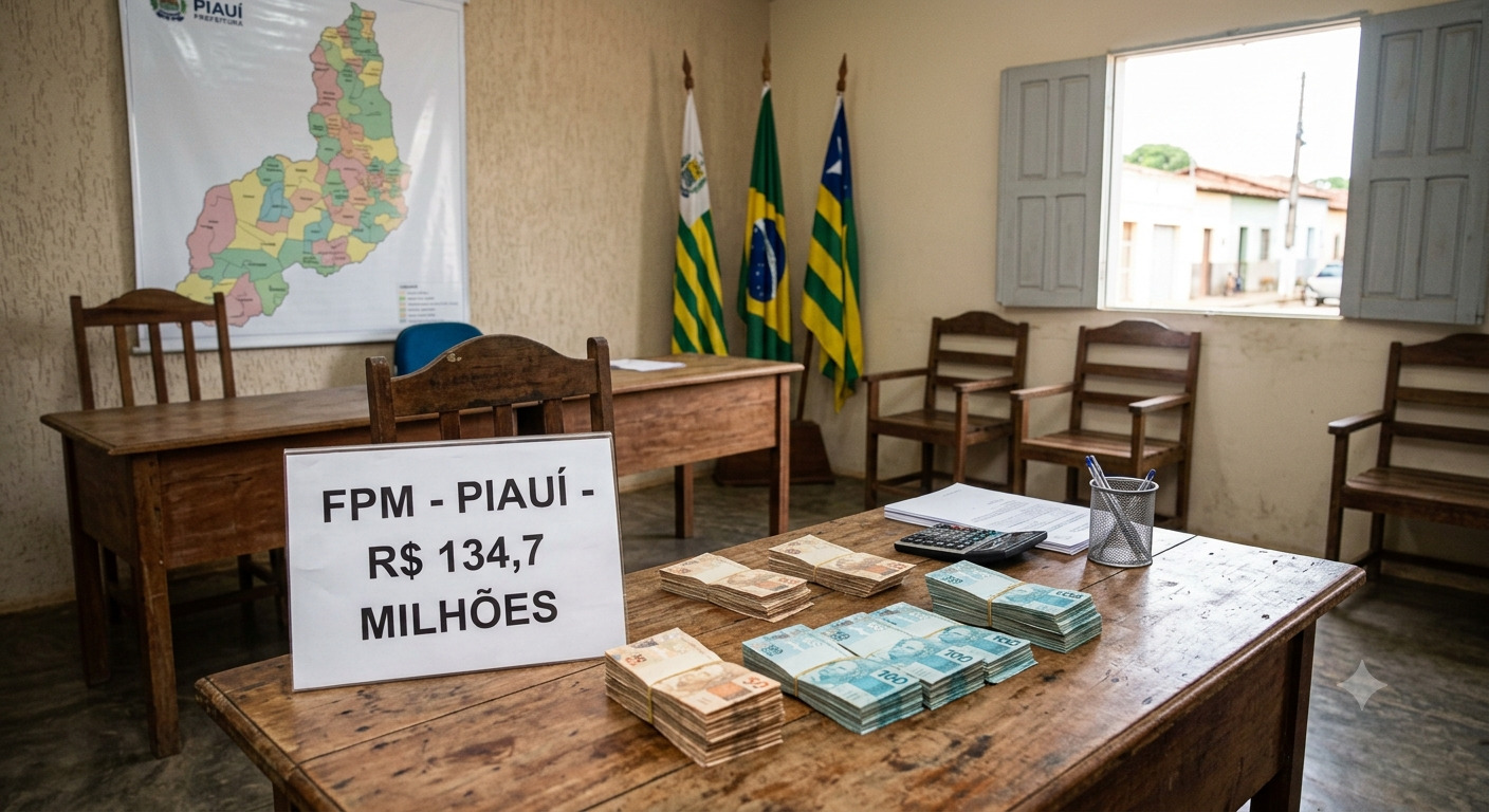 Cidades do Piauí recebem R$ 134,7 milhões do FPM nesta quinta-feira