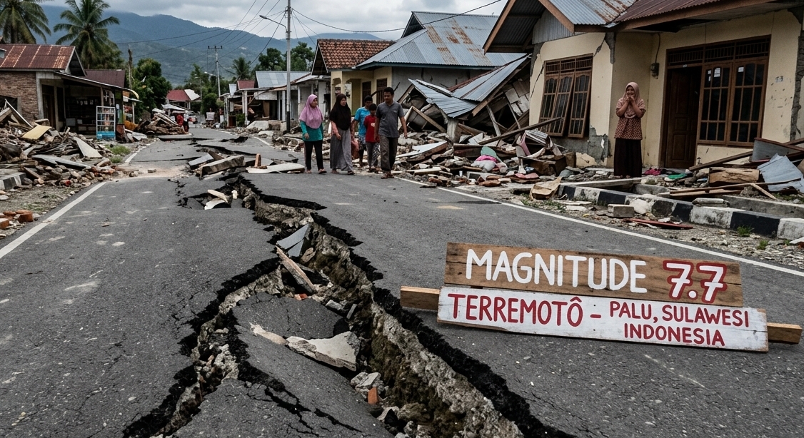 Terremoto de magnitude 7,7 mata ao menos 51 pessoas e deixa 5 mil desabrigados na Indonésia