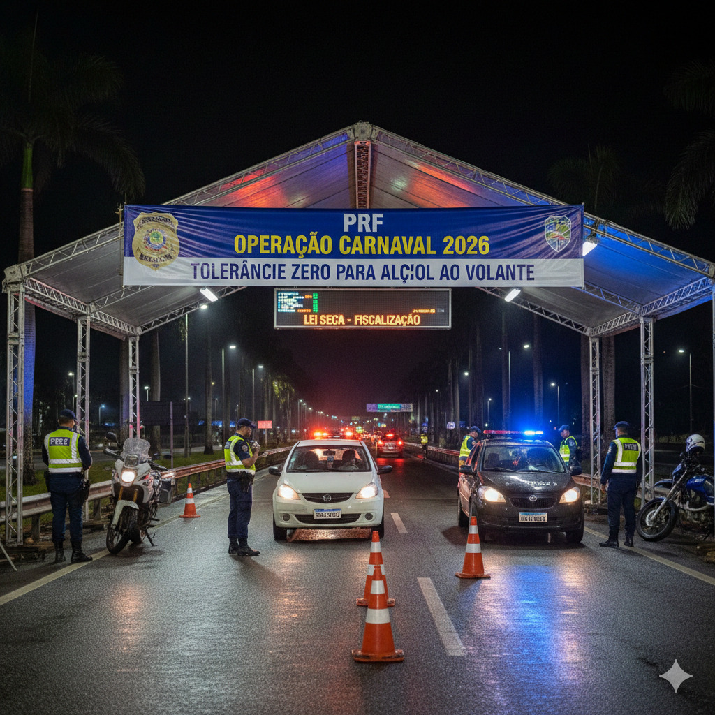PRF inicia Operação Carnaval 2026 com reforço na fiscalização de embriaguez ao volante