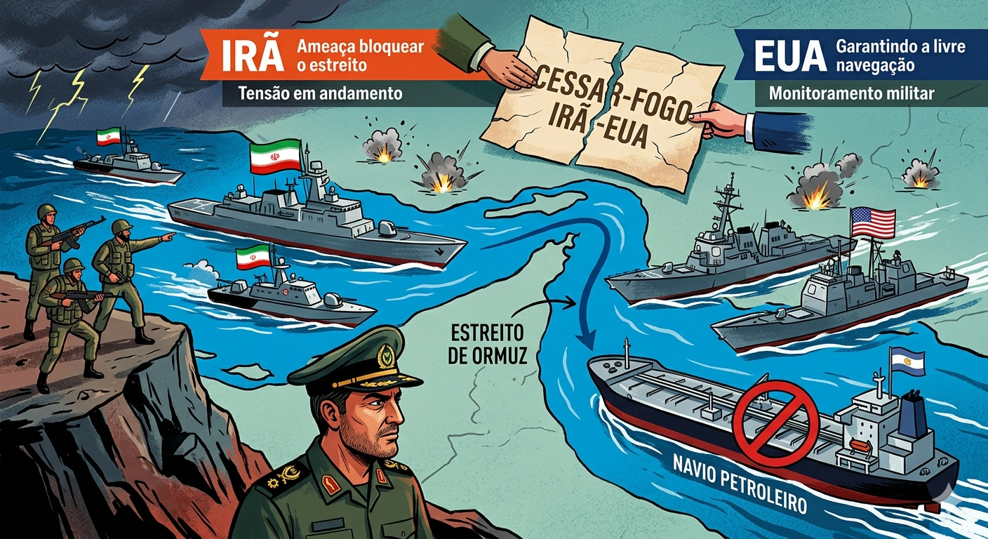 Disputa pelo Estreito de Ormuz ameaça cessar-fogo entre Irã e EUA