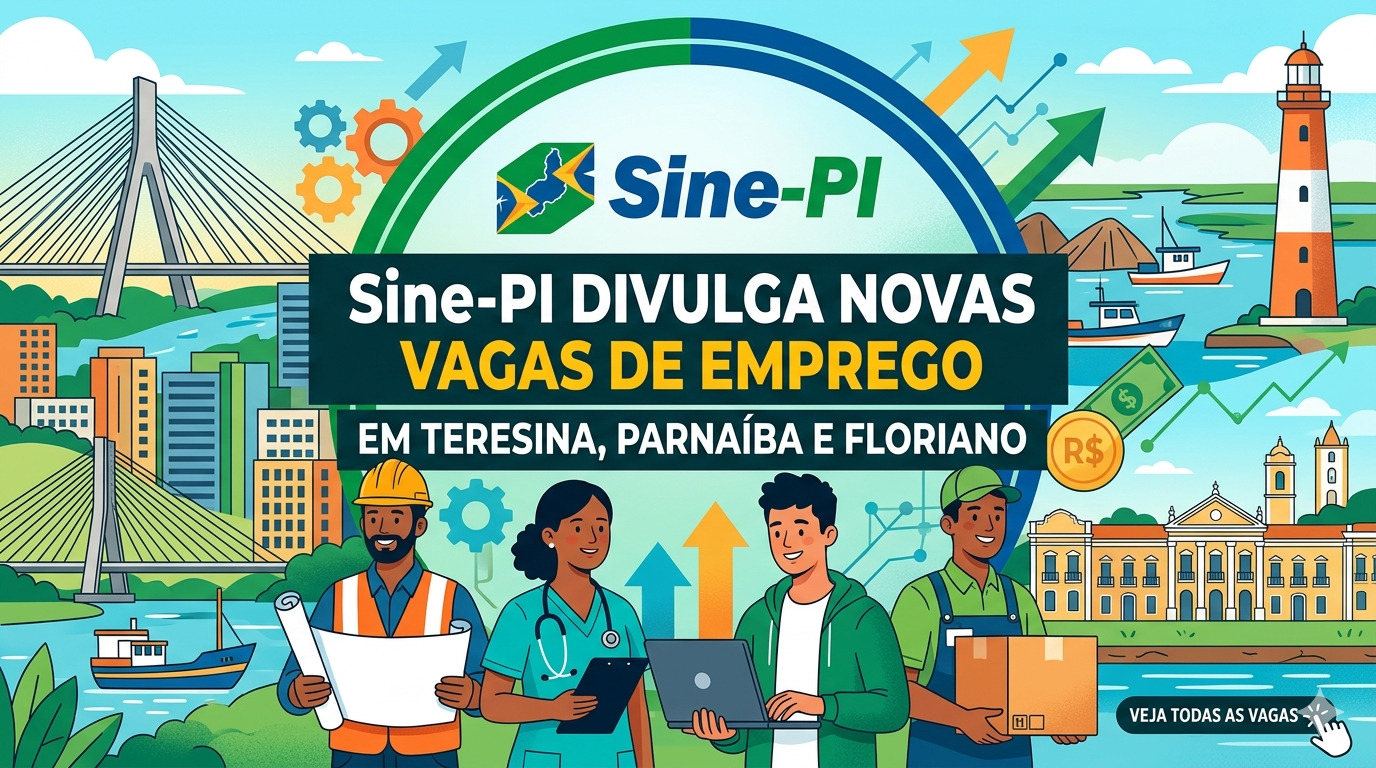 Sine-PI divulga novas vagas de emprego em Teresina, Parnaíba e Floriano